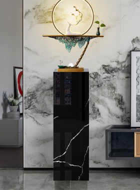 客厅落地花架摆件饰品石头底座大气上档次沙发电视柜旁边大型大件