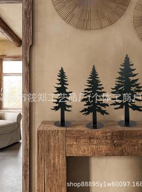 跨境新品铁艺迷你圣诞树家居桌面摆件简约设计金属工艺品装饰摆件