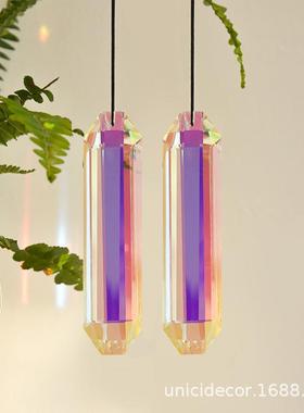 太阳捕手水晶彩虹棱镜挂件窗户卧室幻彩挂饰墙壁装饰风铃DIY配件