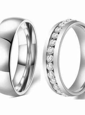 20PCs/Lot Men Womens Couple Rings Width 6mm Rhinestone Jewe