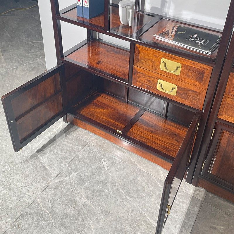 中式博古架檀香木黑檀木色古董架全实木茶室多宝阁展示柜茶叶柜,淘宝优惠券,粉丝福利购,淘宝优惠卷
