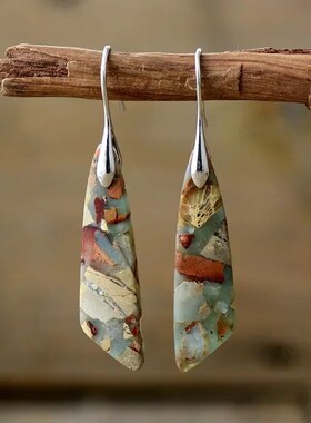 Bohemian Emperor Stone Geometric Pendant Earring Popular Nat