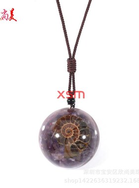 -Accessories Natural Conch Colorful Crystal Stone Pendant Un
