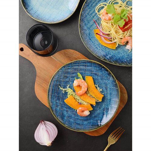 Kiln-Blue Ceramic Bowl Mediterranean Tableware - 图0