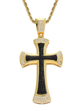 New Black Cross Hip Hop Pendant Personality tendy Men Retro