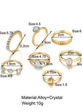 Women knuckle ring creative inlaid rhinestone Joint ring set