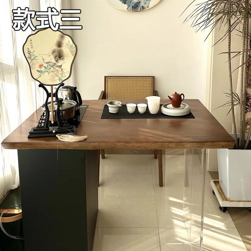 实木阳台茶桌大板悬空家用椅办公室电脑桌接待书桌椅一体茶台,淘宝优惠券,粉丝福利购,淘宝优惠卷