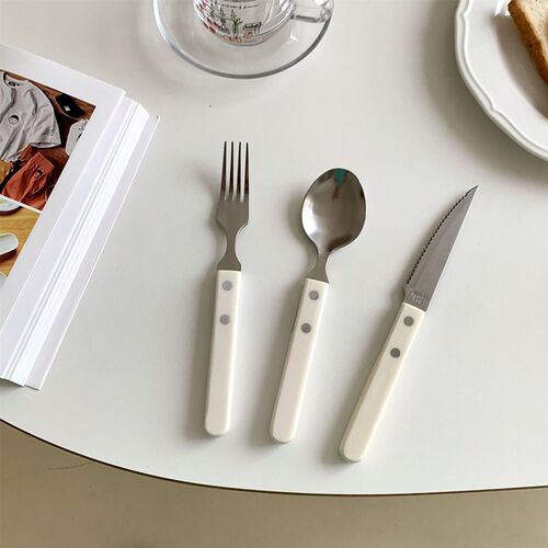 3Pcs Tableware Set Stainless Steel Dinnerware Spoon Knife Fo - 图1