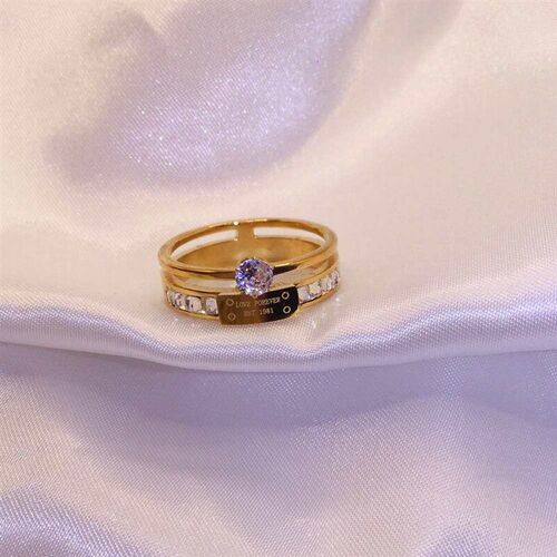 Titanium Steel Double-layer Ring Womens Niche Simple Light - 图1