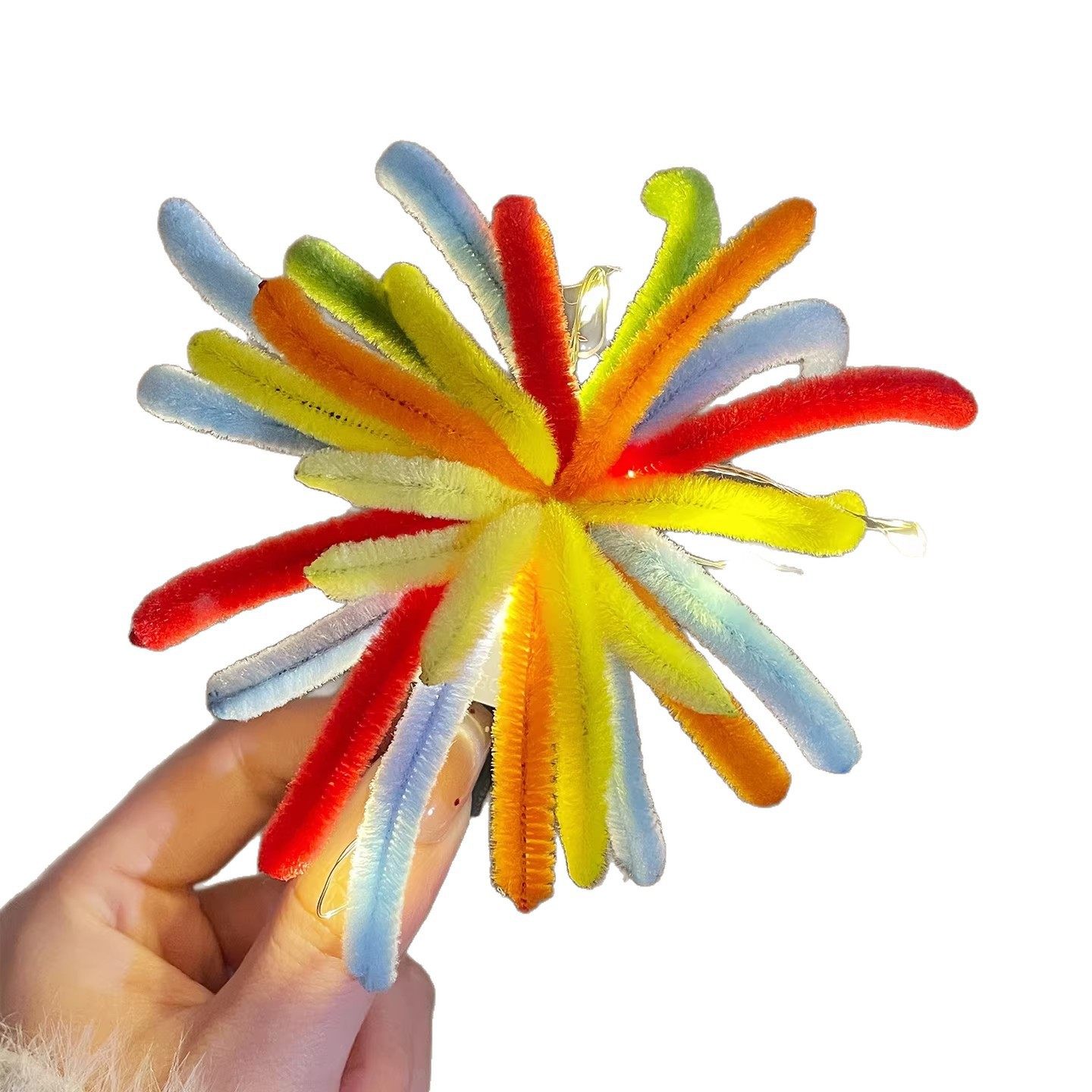 烟火年年~氛围感扭扭棒彩色烟花发夹成品发卡新年diy头饰拍照道具,淘宝优惠券,粉丝福利购,淘宝优惠卷