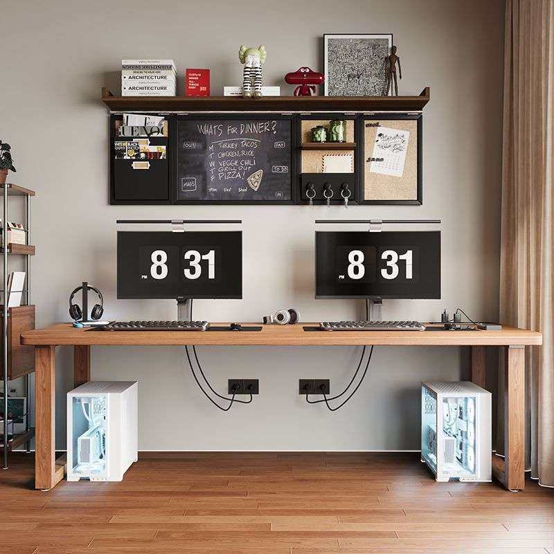 实木大板双人电脑桌台式简约家用办公桌大长书桌工作台两人办公桌,淘宝优惠券,粉丝福利购,淘宝优惠卷