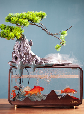 风生水起招财陶瓷流水创意摆件假山喷泉客厅循环景鱼缸办公室礼品