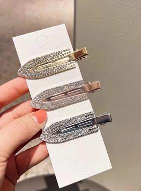 Alloy rhinestone seamless hair clip, duckbill clip headband