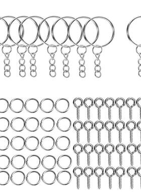 DIY Keychain Open Ring Materials Kit Iron Ring Goat Eye Key