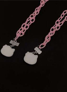 Cute cartoon pink girl heart KT cat good friend BFF best fri