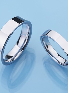 High Polished Silver Color Tungsten Wedding Rings for Couple