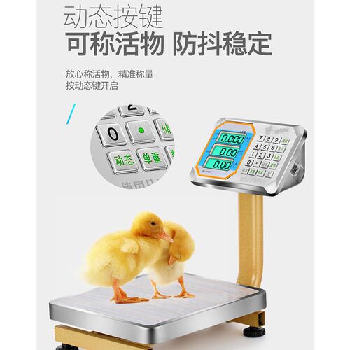 台秤电子秤商用快递市斤电子称家用卖菜防水便携式充电高精准60kg - 图0