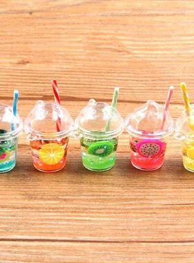 5Pcs 27X33mm 5 Color Noctilucent Fruit Cup Resin Earring Cha