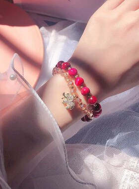 Exquisite Multi-circle Natural Stone Crystal Brlet Strawberr