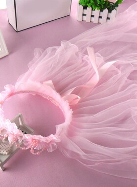 Wedding Tulle Flower Girls Veils with Ribbon Edge Elegant Br