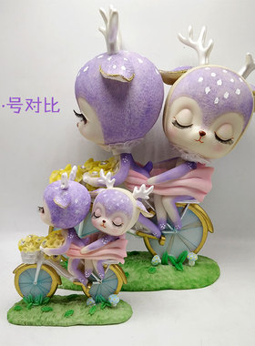 汽车用品创意内饰车饰一路平安小鹿车内装饰品中控台车上车载摆件