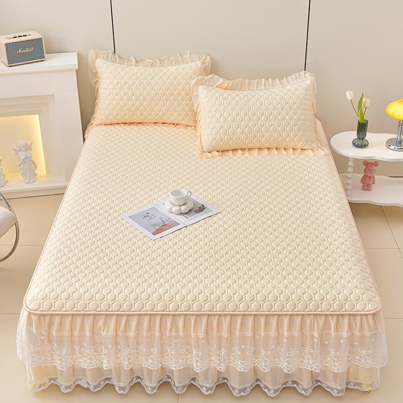 偲洁家纺夏季乳胶凉席三件可机洗冰丝凉席床裙款人凉感空调席,淘宝优惠券,粉丝福利购,淘宝优惠卷