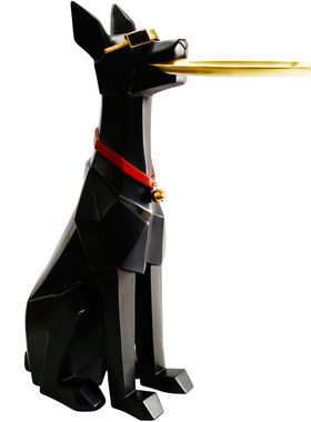 招财狗客厅落地迎宾大型电视柜旁边装饰乔迁新居礼品新房托盘摆件