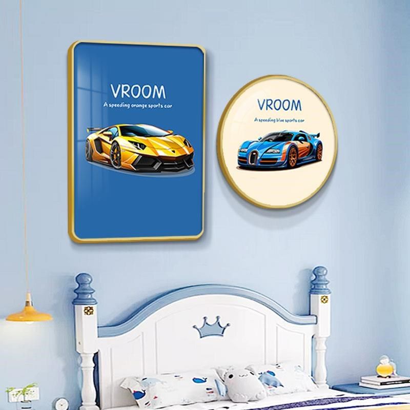 汽车卡通儿童房装饰画男孩卧室床头挂画背景墙面壁画电竞房间装饰,淘宝优惠券,粉丝福利购,淘宝优惠卷