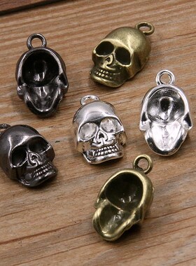 10Pcs 11*20mm 3 Color Skull Ghost Head Charms Halloween Pend