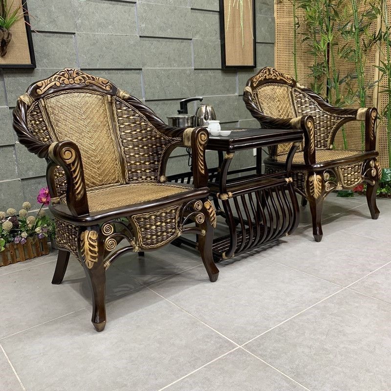 新款复古中式高端藤椅三件阳台天然真藤编阳台休闲藤椅,淘宝优惠券,粉丝福利购,淘宝优惠卷