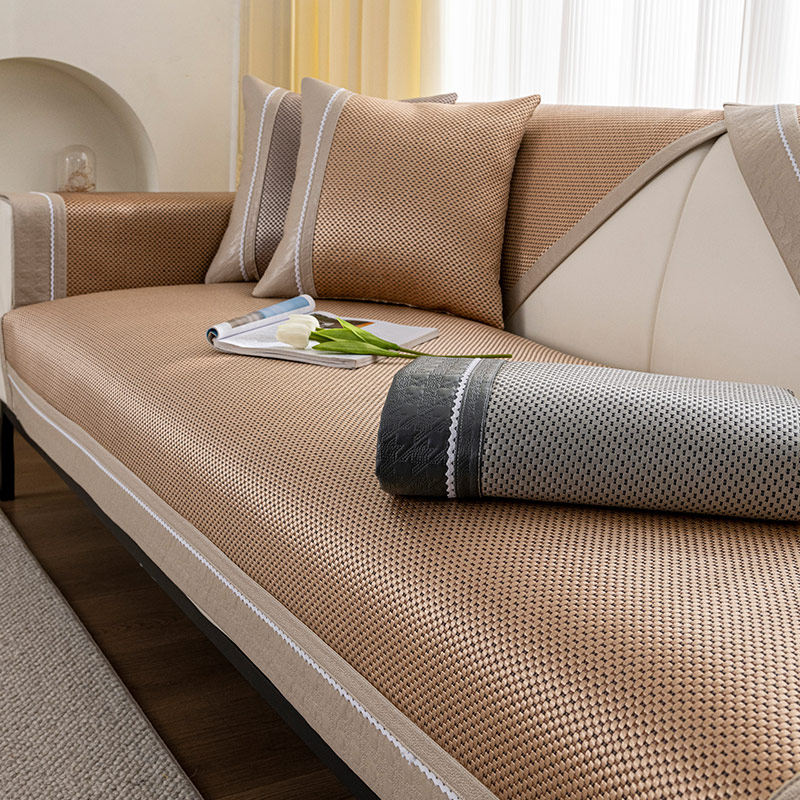 202新款冰藤沙发垫夏季凉席坐垫子防滑凉感冰丝夏天罩靠背巾,淘宝优惠券,粉丝福利购,淘宝优惠卷