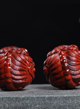 正宗小叶紫檀貔貅木珠子散珠diy手工串珠配饰配件配珠天然小把件