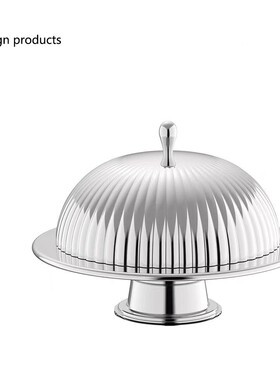 简品约不锈钢带盖甜品蛋VAZ糕面包盘轻高端牛排盘样房板样间奢软