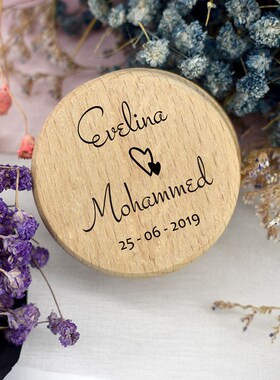 Personalized Rustic Wedding Wood Ring Box Holder Custom Your