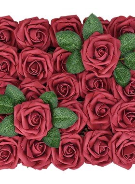 100Pack Artificial Rose Bouquet Faux Foam Flower Wedding Bri