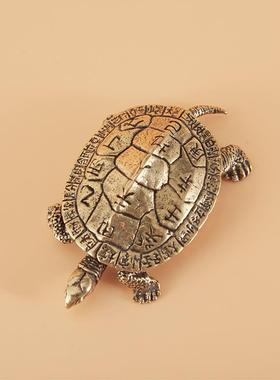 黄铜二十四节气龟桌面摆件乌龟古玩家居茶宠装饰小铜器工艺品