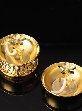 厂家直供合金酥油尚调光油灯圆通工艺佛堂用具油碟摆件