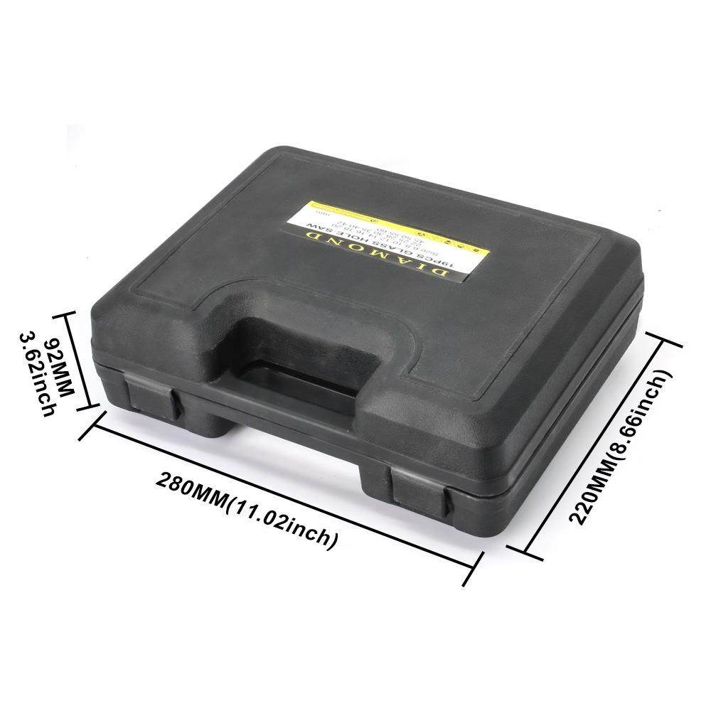 跨境新款精品玻璃开孔器套装19PC塑盒装陶瓷瓷砖大理石孔锯取芯器,淘宝优惠券,粉丝福利购,淘宝优惠卷