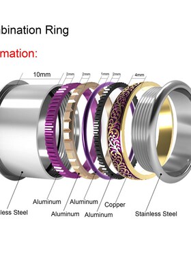Koaem 5 Pieces Accessories Mix Aluminum and Copper Rings Wom