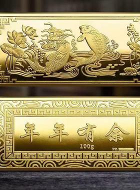 100克足重镀银实心投资银条纪念金属工艺品摆件商务馈赠礼品纪念