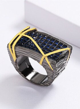 New Exquisite Blue Zircon for Men and Women Ring Irregular B