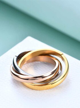 Ring titanium steel three-ring three-color ring stainless st