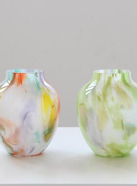 创中状星空渐变彩色磁粉絮花瓶古风鲜花意BX8-25-0餐桌台面客厅装