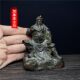 Antiques and miscellaneous brass Guan Yu desktop small ornaments Guan Erye loyalty ornaments Guan Yu standing portrait desktop tea pet ornaments