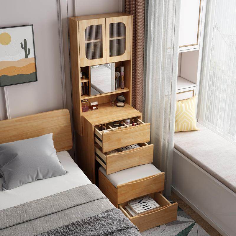 小户型家用斗柜梳妆台一体多功能置物柜卧室床头带移动镜化妆桌子,淘宝优惠券,粉丝福利购,淘宝优惠卷