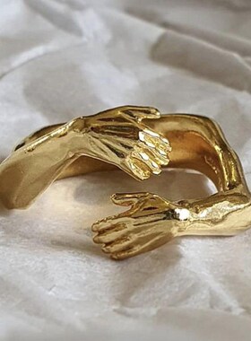 Gothic Hug Muscle Hands Rings For Women Men Adjustable Open