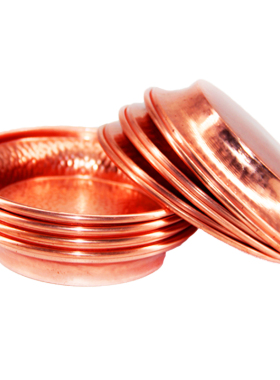 西行人  供盘法会供朵玛红铜紫铜手工打磨一七个烟供盘香薰盘