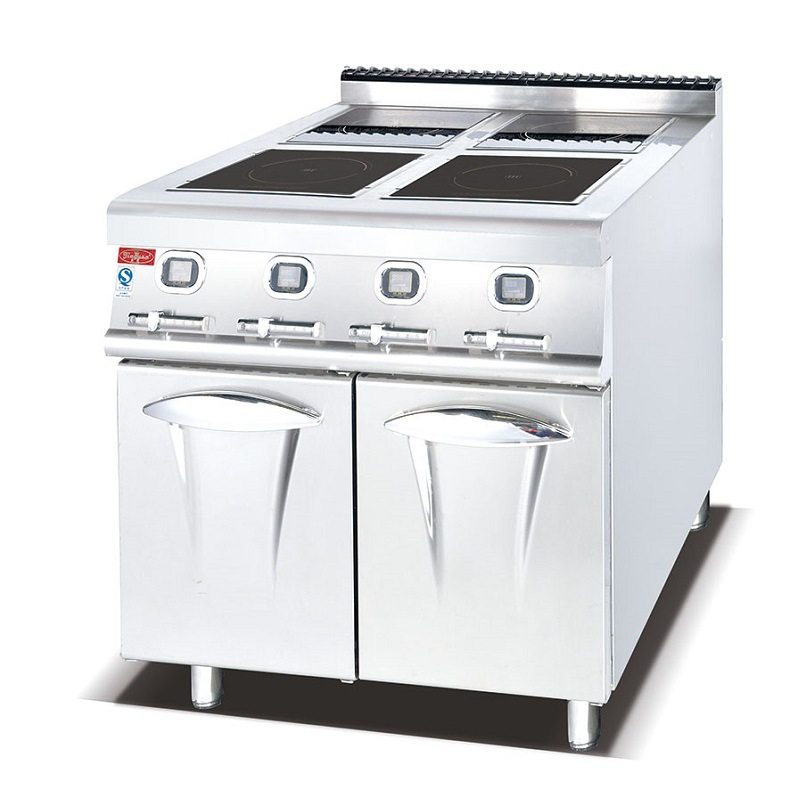 杰冠JG-487 商用电磁炉连柜座 大功率四头电磁炉 四眼电磁煮食炉,淘宝优惠券,粉丝福利购,淘宝优惠卷