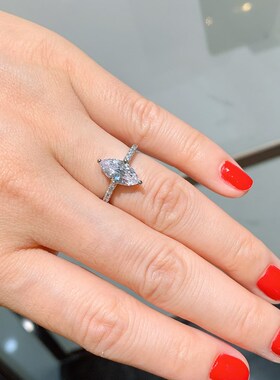 Marquise cut 3ct Lab Diamond cz Ring 925 sterling silver Eng