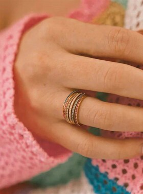 eManco Rhinestone Birthstone Stainless Steel Ring Luxury Jew